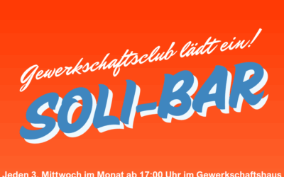Soli-Bar jeden 3. Mittwoch, erstmals am 20. August 2025